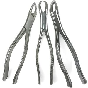 dexa dental heavy duty dental extracting forceps # 150# 151# 23, apical forceps, cowhorn forceps, lower molars, atraumair - 3 pcs