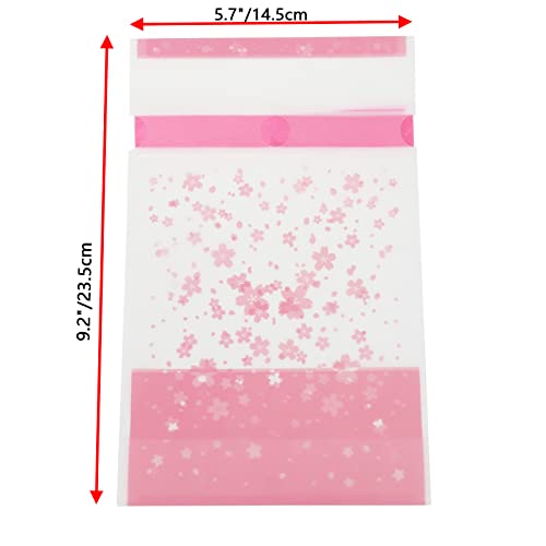 Bitray 50pcs Drawstring Gift Bags Sakura Pattern Candy Cookies Treat Bags for Christmas,Birthday,Wedding