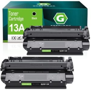 greenbox compatible high yield toner cartridge replacement for hp q2613a c7115x c7115a q2613x for 1300 1300n 3380 1150 1200 1200n 1220 3300 3330 13a 13x 15a 15x printer (2 pack)