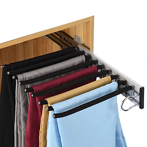 SBY Closet Pull Out Trousers Rack,Clothes Organizers for Space Saving and Storage Wardrobe Pants Hanger Bar 13.7×12.7×3 Inch,Side-Mounted, 3 Colors Available