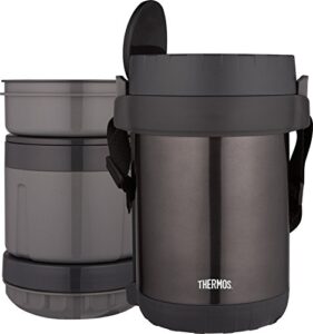 greenlyfe thermos jbg1800sm4 all-in-one vacuum insulated stainless steel meal carrier with spoon, smoke