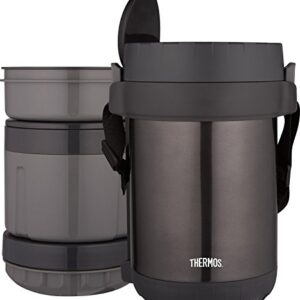 GreenLyfe Thermos JBG1800SM4 All-in-One Vacuum Insulated Stainless Steel Meal Carrier with Spoon, Smoke