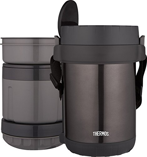 GreenLyfe Thermos JBG1800SM4 All-in-One Vacuum Insulated Stainless Steel Meal Carrier with Spoon, Smoke