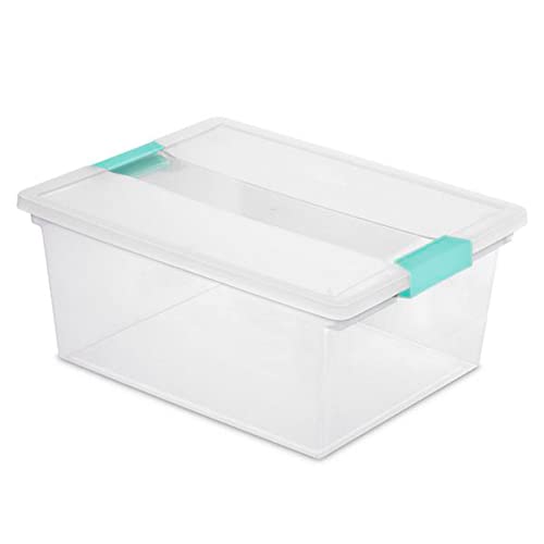 Sterilite Deep Clear Plastic Stackable Storage Container Bin Box Tote with Clear Latching Lid Organizing Solution for Home & Classroom, 20 Pack