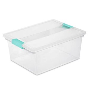 Sterilite Deep Clear Plastic Stackable Storage Container Bin Box Tote with Clear Latching Lid Organizing Solution for Home & Classroom, 20 Pack