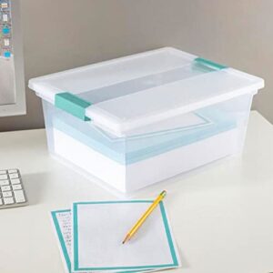 Sterilite Deep Clear Plastic Stackable Storage Container Bin Box Tote with Clear Latching Lid Organizing Solution for Home & Classroom, 20 Pack