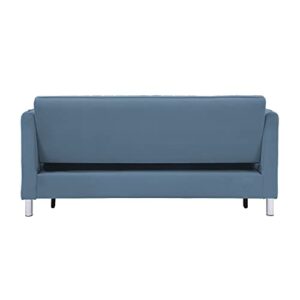 Lexicon Oakhill Velvet Convertible Studio Sofa with Pull-Out Bed, 72" W, Blue