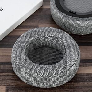 Geekria Comfort Linen Replacement Ear Pads for Corsair Virtuoso RGB, Virtuoso RGB Wireless SE, Virtuoso RGB Wireless XT Headphones Ear Cushions, Headset Earpads, Ear Cups Repair Parts (Grey)