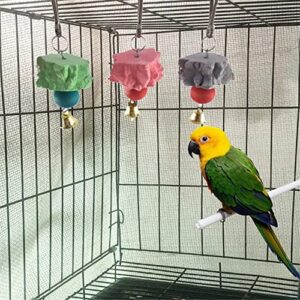 KJGKV Bird Grinding Parrot Beak Trimmer Calcium Stone Chinchilla Mineral Block Trimming Teeth ChewingTeeth Lava Block Bird Trim Pumice Toy Budgie Cockatiel,White, as the description