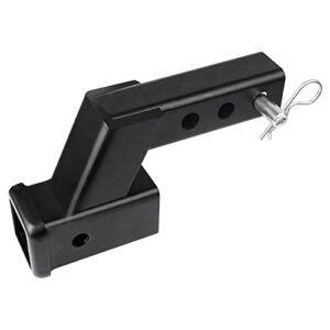 mahler gates 4" drop/rise trailer hitch receiver adapter extension, 2-inch receiver hitch riser with pin and clip