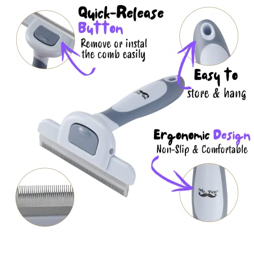 Mr. Pen- Dog Brush for Shedding, Stainless Steel Blade, Pet Grooming Brush, Dog Shedding Brush, Cat Brush for Shedding, Dog Grooming Brush, Dog Deshedding Brush, Cat Grooming Brush, Cat Shedding Brush