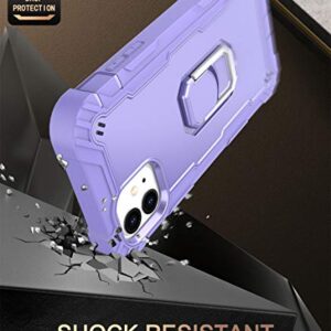 Hitaoyou iPhone 11 Case, iPhone 11 Phone Case, Heavy Duty 3 in 1 Full Body Rugged Shockproof Hybrid Hard PC Soft Rubber Bumper Drop Protective Girls Women Boy Men Covers for iPhone 11, Purple