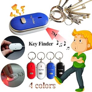 Whistle Key Finder, Voice Control Anti-Lost Device, LED Light Torch Remote Flashing Beeping Locator Remote Sonic Keychain for The Elderly Key Anti Lost Alarm Tracker