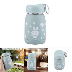 KUIKUI Lovely Rabbit Thermos Water Bottle, Stainless Steel Kids 12oz 320ml Vacuum Cup Mug Insulated Bottle for Home School Picnic Travel Outdoor (Blue)