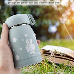 KUIKUI Lovely Rabbit Thermos Water Bottle, Stainless Steel Kids 12oz 320ml Vacuum Cup Mug Insulated Bottle for Home School Picnic Travel Outdoor (Blue)