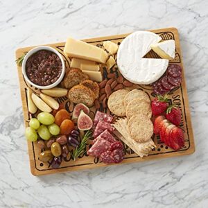 Sabatier Charcuterie Board with Recessed Handles, Reversible Kitchen Cutting Board for Entertaining and Meal Prep, Decorative Wood Cheese Board, Perfect Housewarming Gift, 11-inch x 14-Inch, Bamboo