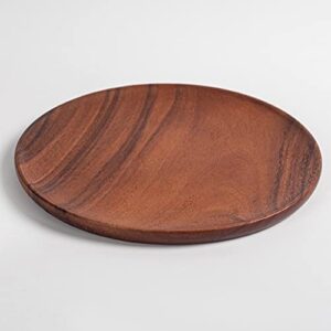 Gourmet Acacia Wood Charger Plates: Decorative Appetizer Serving Trays Set of 4 for Dinner | Hand-crafted Solid Piece of Acacia Wood Plates | Perfect for Summer Outdoor Table Setting (10" x 10")