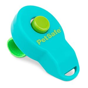 petsafe clik-r dog training clicker - positive behavior reinforcer for pets - all ages, puppy and adult dogs - use to reward and train - training guide included - teal