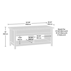 Sauder Cannery Bridge Lift Top Coffee Table, L: 43.15" x W: 19.45" x H: 19.02", Chalked Chestnut Finish