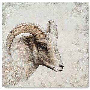 YHSKY ARTS Rustic Animal Canvas Wall Art with Textured Modern Sheep Paintings Contemporary Animal Pictures Square Artwork for Farmhouse Living Room Bedroom Bathroom Decor