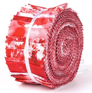 soimoi 40pcs tie dye print cotton precut fabrics for quilting craft strips 2.5x42inches jelly roll - red