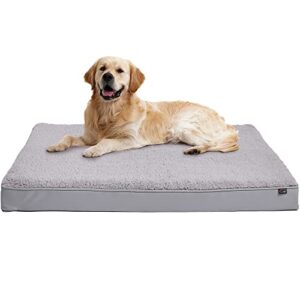 gorilla grip medium memory foam dog bed, water resistant lining, soft plush sherpa top, comfortable padded bed for puppies, dogs, cats, fits inside pet crates, removable cover for easy clean, gray