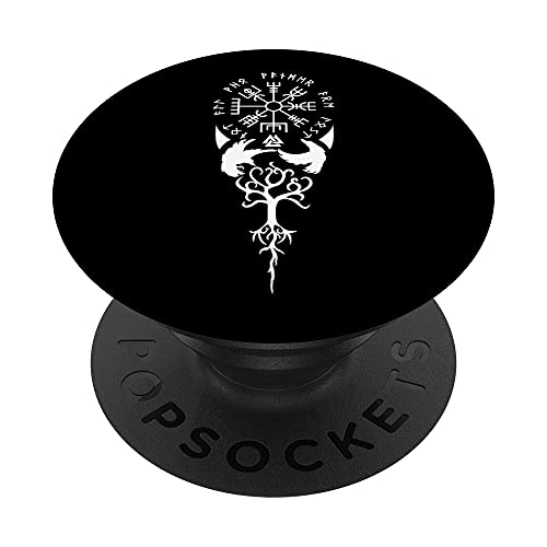 Viking Valhalla Norse Mythology Runes Raven Yggdrasil PopSockets Swappable PopGrip