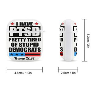 2024 Trump Airpod Case Cool Fun Stylish Shock-Absorbing Protective Case with Keychain Compatible with Airpods 2/1