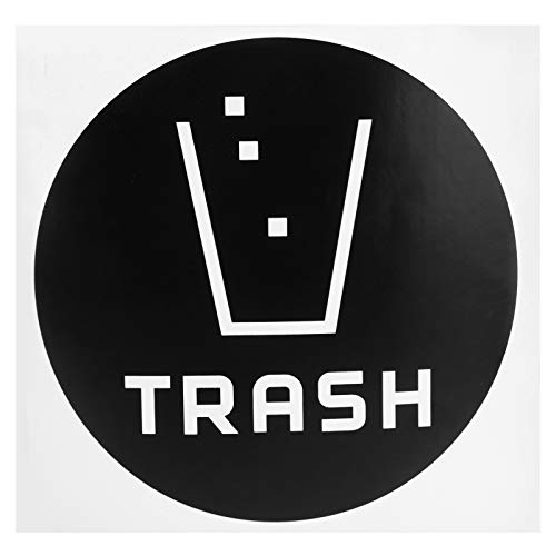 Aqur2020 60Pcs/Set Round Sign Sticker, Trash Sticker Trash Decal Dustbin Sticker, Compost Sticker Decal Waste Bins Office for Trash Cans Community