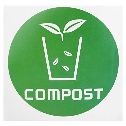 Aqur2020 60Pcs/Set Round Sign Sticker, Trash Sticker Trash Decal Dustbin Sticker, Compost Sticker Decal Waste Bins Office for Trash Cans Community