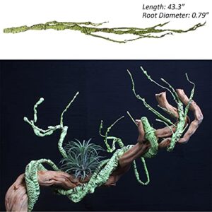 Artificial Bendable Jungle Vines Plants Greenery Bearded Dragon Leopard Crested Gecko Chameleon Lizard Snake Tank Cage Accessories, Plastic Reptile Terrarium Habitat Climbing Leaves Decor for Iguana