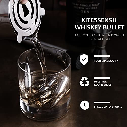 Gift for Fathers Day from Daughter Son Wife, Unique Whiskey Stones Bullets for Him Husband Grandpa Brother Anniversary Birthday, Cool Man Cave Gadgets Retirement Presents | Silver