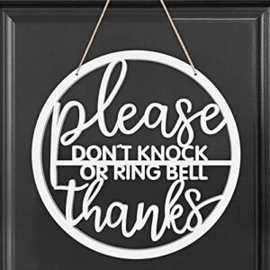please do not knock or ring doorbell sign no soliciting sign for house wood do not disturb door hanger sign funny office door signs baby sleeping sign no stranger hanging sign go away farmhouse decor