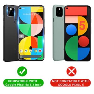 4 Pack URSOQ 2 PCS Screen Protector + 2 PCS Camera Lens Protector Compatible with Google Pixel 5A (6.3inch), Case Friendly, Anti-Scratch, Bubble Free, HD clear, 9H Hardness Tempered Glass