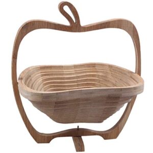uxzdx shopping basket,foldable basket basket in bamboo in form of apple for fruits (wood log)