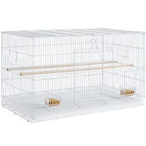 topeakmart 30-inch flight bird cage for parrots finches budgies cockatiels parakeets lovebirds canaries with slide-out tray, white