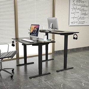 Tangkula Electric Dual Motor Standing Desk, 48 x 30 Inch Height Adjustable Sit Stand Computer Workstation w/ 3 Position Memory Controller, Anti-Collision Design, 1" Thick Tabletop, Home Office Desk