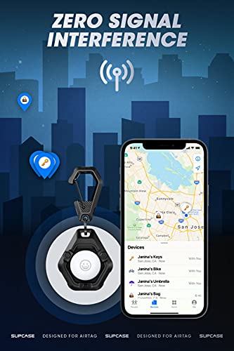 SUPCASE Unicorn Beetle Pro Series Case Designed for Apple AirTag (2021) GPS Tracker, Shockproof Soft Silicone Protective AirTag Holder with Keychain Carabiner (4 Pack, Black)