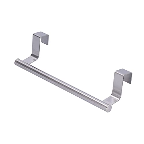 Garosa Bath Towel Bar Stainless Steel Hangable Towel Rack Punch Free Hanging Buckle Kitchen Towel Holder Single Bars Dish Cloth Hanger for Cabinet Bathroom Kitchen (36cm)