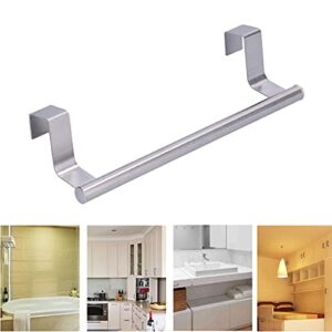 Garosa Bath Towel Bar Stainless Steel Hangable Towel Rack Punch Free Hanging Buckle Kitchen Towel Holder Single Bars Dish Cloth Hanger for Cabinet Bathroom Kitchen (36cm)