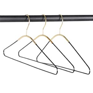 NMQQ Metal Hangers,Gold Black Bold Solid Suit Hangers,Home Clothing Store Display Clothes Hangers(2Pcs),Gold