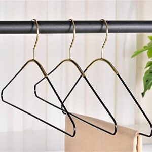 NMQQ Metal Hangers,Gold Black Bold Solid Suit Hangers,Home Clothing Store Display Clothes Hangers(2Pcs),Gold