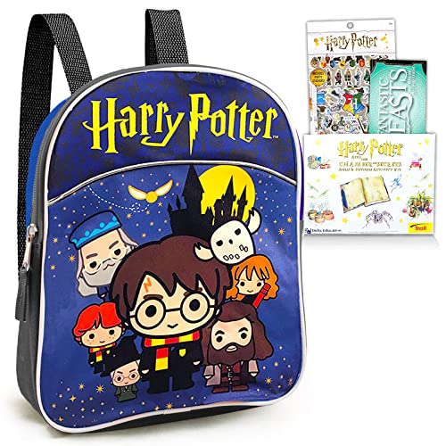 Harry Potter Mini Preschool Backpack Set ~ 4 Pc Bundle With Deluxe 11" Hogwarts School Bag for Kids, Toddlers, Harry Potter Magic Kit, Stickers, and More (Harry Potter School Supplies)