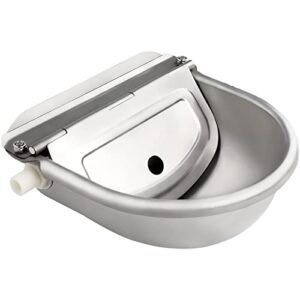 automatic waterer bowl stainless steel drinking water bowl dispenser with float valve for horse cattle goat sheep dog