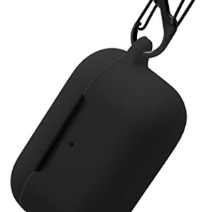 Geiomoo Silicone Carrying Case Compatible with Echo Buds 2nd Gen, Portable Scratch Shock Resistant Cover with Carabiner (Black)