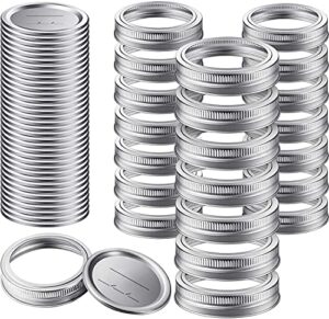 fgsaeor canning lids and canning rings (52-count), regular mouth mason jar lids and band for ball and kerr jars, split-type metal canning jar lids with silicone seals for canning