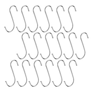 juvielich 25 pcs 5" wall mounted s shaped hook hangers for towel bag key kitchen utensils, thickness 4mm/0.16" silver colored
