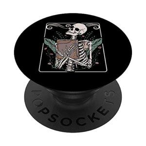 tarot card skeleton nu goth occult witchcraft witch satanism popsockets swappable popgrip