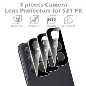 imluckies [3 Pack] for Samsung Galaxy S21 FE Camera Lens Protector, Ultra Thin Tempered Glass, Anti-Scratch & HD Clear, Easy Installation, Case Friendly Only for Samsung S21 FE 5G 2021 - Black