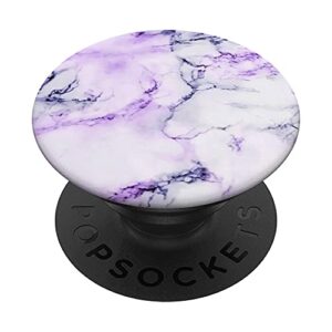 elegant purple and white natural-marble popsockets swappable popgrip